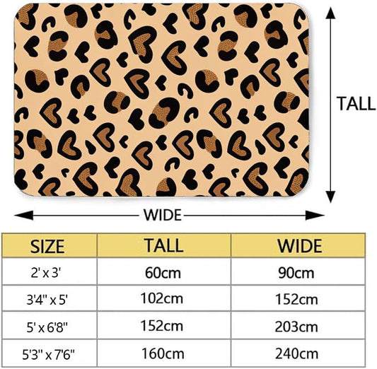 Leopard Print Carpet Area Rug - Lovely Vintage Art Leopard Print Fashion Carpets for Kids Theme Living Room Indoor Bedroom Decor Soft Farmhouse Decor 2'x3' - color: Brown, size: 2'x3'