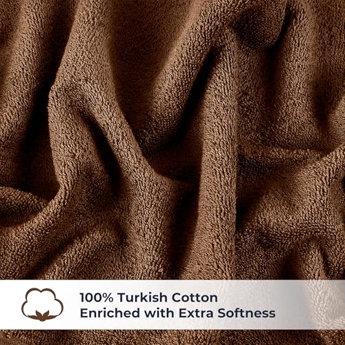 NUKURA 12” x 40” Gym Sweat Towel, 450 GSM, 100% Cotton, High Absorbency, Extra Soft & Quick Dry Workout, Yoga, Pickleball, Padel, Fitness Towel – Chocolate Brown - color: Brown