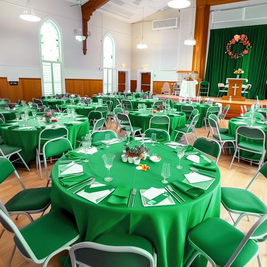Niuara Green Plastic Table Cloth Disposable, 4 Pack, 84 in | Round, Table Covers, St Patricks Day, Holiday Parties - color: Green, size: 84" Round - 4 Packs