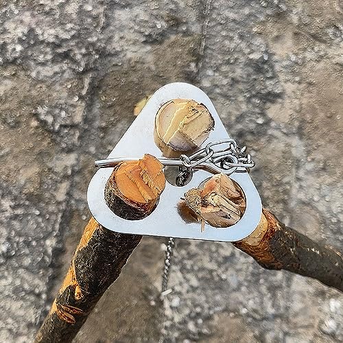 Stainless Steel Camping Tripod Board,Turn Branches into Campfire Tripod | Campfire Support Plate with Adjustable Chain for Hanging Cookware,Rustproof,Portable Camping Gear - color: Standard
