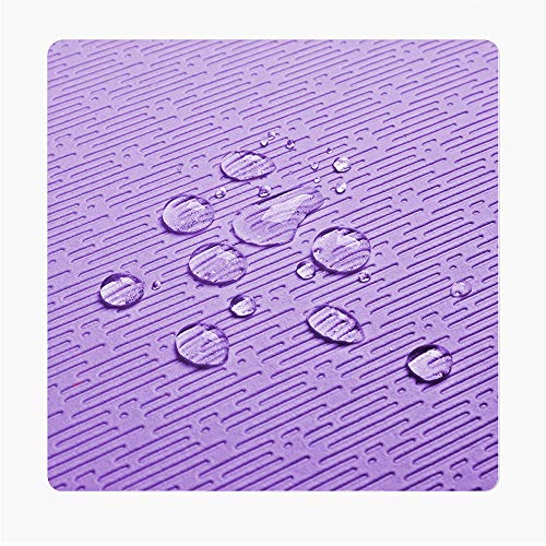 Hatha Yoga Extra Thick TPE Yoga Mat - 72"x 32" Thickness 1/2 Inch -Eco Friendly- With High Density Anti-Tear Exercise Mats For Home Gym Travel & Floor Outside - color: Purple/Green