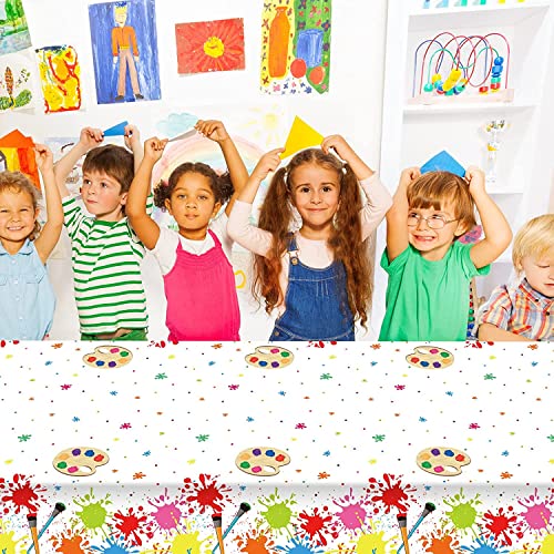 gisgfim 3 Pcs Art Party Decorations Art Paint Party Tablecloth Decoration Supplies Plastic Arts Parties Table Cover Artist Birthday Parties Decor for Kids 105 x 54 inch