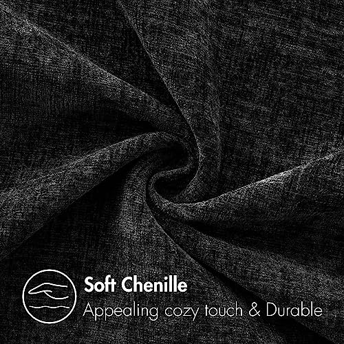 MIULEE Soft Chenille Throw Pillow Covers Black 16x16 Inch Pack of 2 | Modern Home Decor, Classic Decorative Pillows, Solid Dyed Cases, Boho Couch Cushion Covers for Sofa Bed Living Room - color: Black, size: 16" x 16" (Pack of 2)