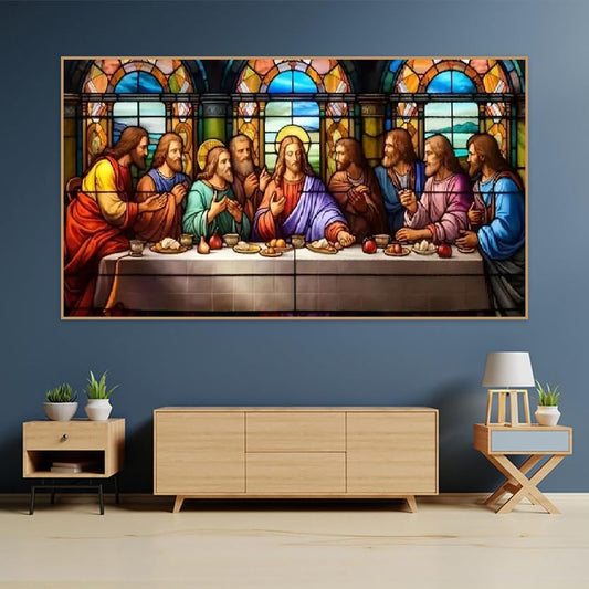 BOHADIY 5D DIY The Last Supper Diamond Painting Kits for Adults, Large Size Full Drill Diamond Arts Rhinestone Pasted, DIY Painting Diamond Dot Arts Crafts for Home Wall Decor Gift 27.5 X 15.7 Inch