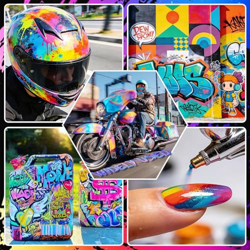 Airbrush Paint - 33 Colors Acrylic Air Brush Painting, Ready to Spray Airbrush Model Paint Kit, Water Based Airbrush Painting with 2 Thinners 6 Primer for Wood, Model Car, Craft, Metal, Plastic - size: 0.35 Fl Oz (Pack of 33)