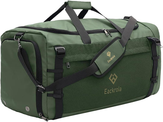Extra Large Sports Gym Bag, Travel Duffel bag with Wet Pocket & Shoes Compartment for men women, 85L, Lightweight (Green) - color: Green, size: 85L