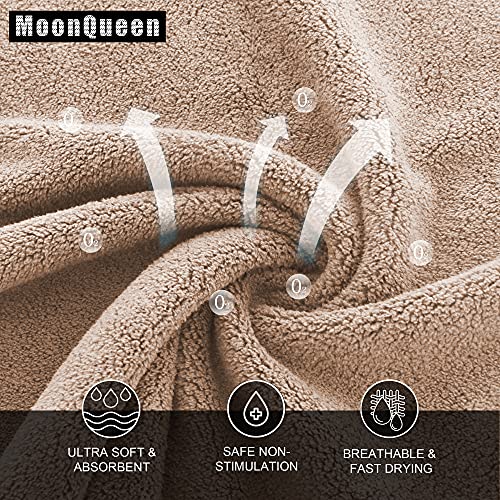 MOONQUEEN Ultra Soft Premium Washcloths Set - 12 x 12 inches - 24 Pack - Quick Drying - Highly Absorbent Coral Velvet Bathroom Wash Clothes - Use as Bath, Spa, Facial, Fingertip Towel (Brown) - color: Brown, size: 12 x 12 Inch(Pack of 24)