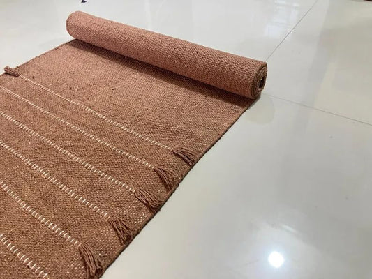 Payal Rugs Cotton Yoga Mat - Eco-Friendly Hand-Woven Rug - Non Slip & Thick (24”x72”x5mm) for Yoga Everyday Fitness at Home - Comfortable Extra-Long - color: Brown