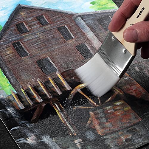 Jerry's Artarama InstaVar™ Gloss Picture Varnish & Varnish Brush Sets - Perfect for Varnish Paintings, Artists, Professionals, Restoration, & More! - 33.8oz Bottle w/ Set of 6 Brushes - size: 33.8oz Bottle & Brushes