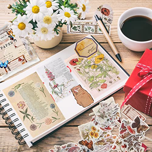 EWPJDK 200 PCS Vintage Scrapbook Supplies for Junk Journal | DIY Paper Stickers Ephemera Pack for Art Journaling, Bullet Craft, Collage, Aesthetic Gift