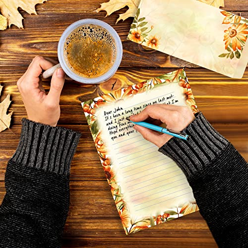 Stationary Writing Paper with Envelopes - Flora Stationery Set with Lined Letter Writing Paper, 48 Sheets + 24 Envelopes, 8.5 x 11 Inch of Each Stationary Paper - style: Stationery and Envelopes