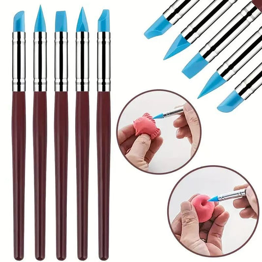 43PCS Polymer Clay Tools Kit, Clay Sculpting Art Tool Set with Wooden Carving Tools, Ball Stylus, Silicone Scrapers, Art Brushes & Detail Needles for Pottery, Modeling, DIY Crafts for Beginners-Black - color: 43Pcs-Black