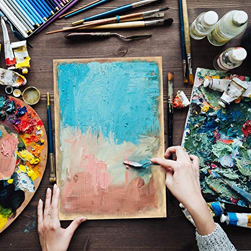 ARTEZA Wooden Canvas Board, 9x12 Inch, Pack of 5 | Unfinished Cradled Birch Wood Panels for Painting, Acrylic Pouring, Encaustic Art & Wood Burning - size: 9x12 Inch