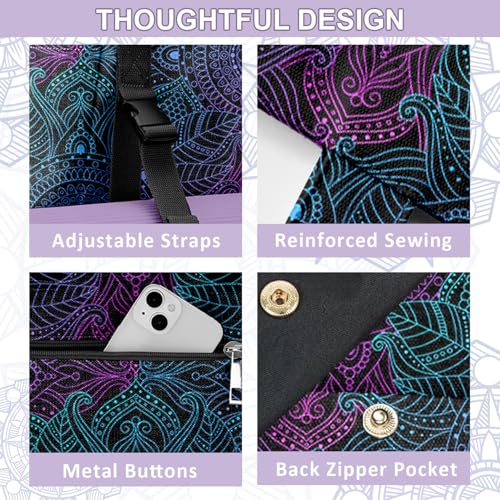 Yoga Bag for Women, Large Canvas Yoga Mat Tote Bag with Yoga Mat Carrier - color: Black Texture
