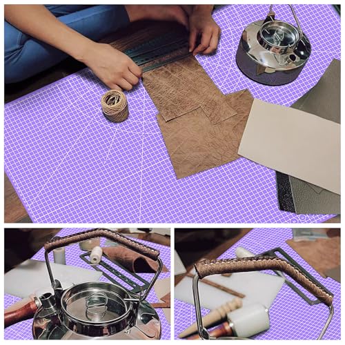 Double Sided Sewing Self Healing Cutting Mat 24 x 36 Inches, A1 Size Craft Sewing Cutting Mat for Crafts and Fabric, Purple & Pink Design