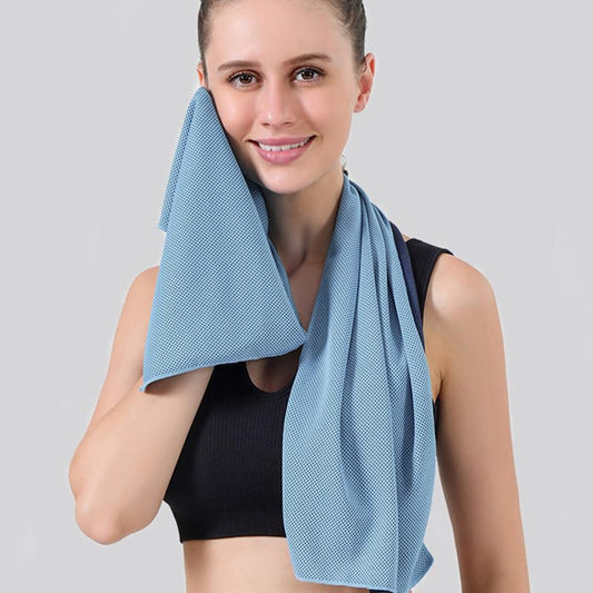 Quick Dry Sports Towels with Lockable Silicone Bag Portable Cooling Ice Silk Towels Set for Travel Gym Yoga Outdoor Activities Breathable Soft Towel Lightweight Cool Sports Neck Towel for Workout Blue - color: Lake Blue