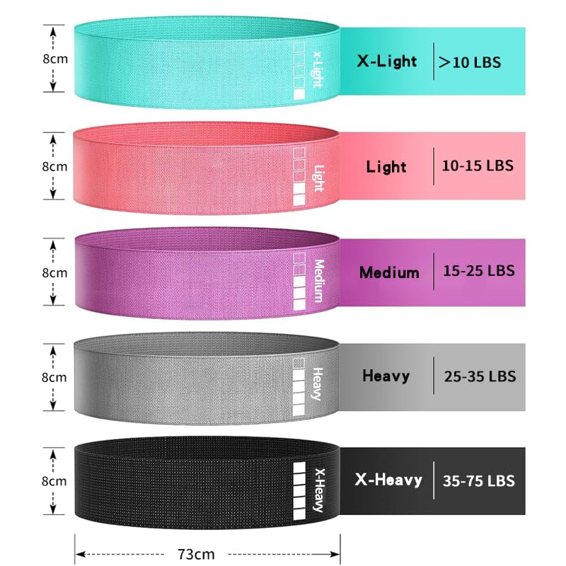 Premium Fabric Resistance Bands Set for Women (3-Pack or 6-Pack) – Non-Slip Workout Bands for Glutes, Legs & Hips – Elastic Booty Bands with Carry Bag, Ideal for Home Fitness, Yoga & Pilates