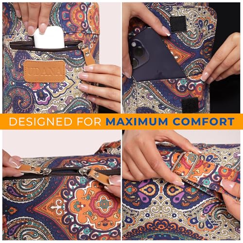 UDANA Canvas Yoga Mat Bag for Women & Men, Full-Zip Carrier with 3 Pockets & Adjustable Strap, Stylish Gym & Pilates Bag – Available in Multiple Sizes
