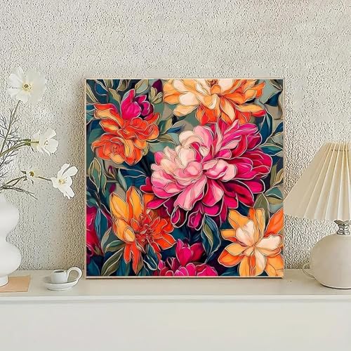 NDNXYXGS Flowers Paint by Numbers Kits for Adults,Peony DIY Painting Kit on Canvas,Floral Color by Numbers,Large Adult Paint by Number for Wall Decor and Gifts (Flower) - color: flower