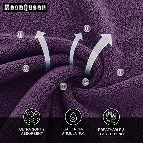 MOONQUEEN Ultra Soft Premium Washcloths Set - 12 x 12 inches - 72 Pack - Quick Drying - Highly Absorbent Coral Velvet Bathroom Wash Clothes (Plum) - color: Plum, size: 12 x 12 Inch(Pack of 72)