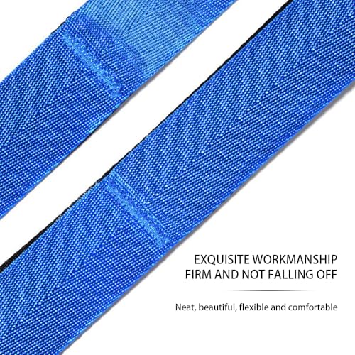 Yoga Stretching Strap, Non-Elastic Multi-Loop Exercise Band for Flexibility - color: blue