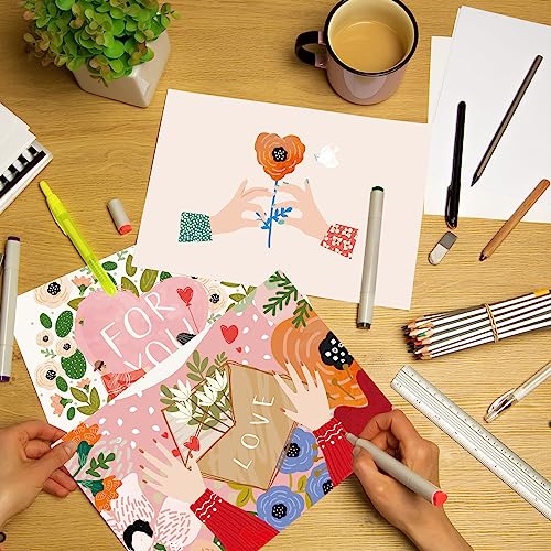 PATIKIL 24 Sheets Watercolor Postcards, 4x6 Blank Watercolor Paper Post Cards 140lb/300gsm Journal 100% Cotton Paper Bulk for Mailing Paint DIY Art Invitations Greeting, Yellow - Rough - color: Yellow