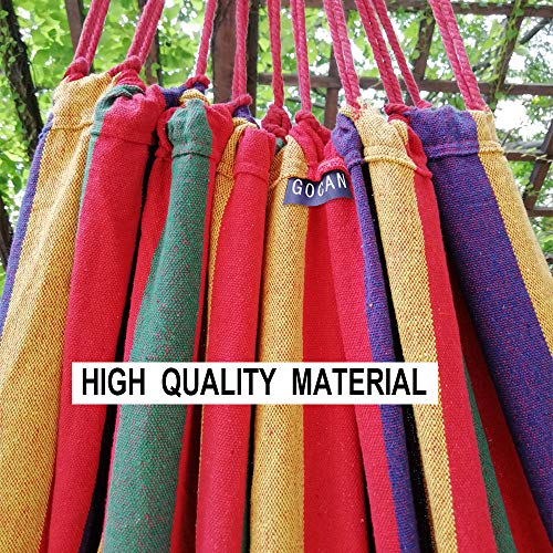 GOCAN Hammock Brazilian Extra Large Hammocks bedsize 250x160cm | Poly-Cotton Hammock 500 Lbs Maximum Weight Capacity for Patio, Porch, Garden & Backyard Lounging, Indoor & Outdoor Use - color: Rainbow Stripe, size: XXX-Large