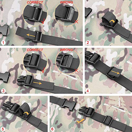 MAGARROW 24" 40" 60" 100" Strap Buckle Packing Straps Adjustable 1-Inch Belt - color: Black (4-Pack), size: 1" Wide - 24" Long