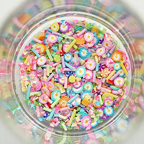 Buttons Galore Mix Upz Colorful Jewelz Polymer Clay Flatbacks Beads Embellishments for DIY Slime,Scrapbooks, Paper Crafts 30 Grams (Sweet Nothings)