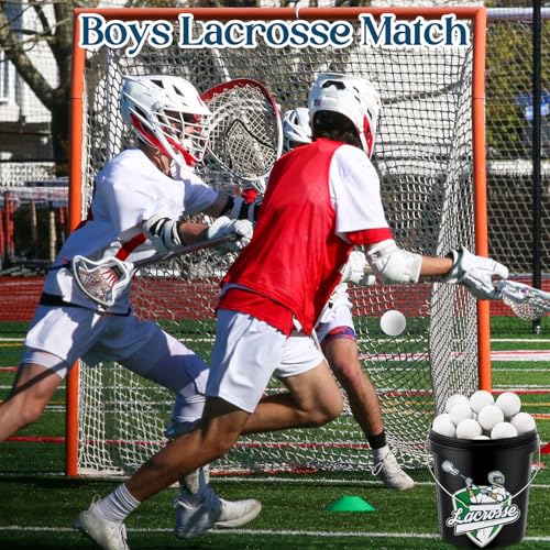 Sosation 36 Pack Lacrosse Balls Bucket 2.5 Inch Soft Rubber Lacrosse Practice Balls Official Size for Youth Indoor Outdoor Training, for Myofascial Release Therapy, Muscle Knot Remover - color: White Ball