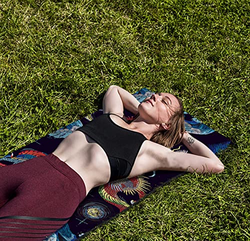 nuveti Yoga Mat Print Extra Thick TPE Non Slip Fitness Exercise Mat with Carrying Bag,72"x24" Extra Thick 6MM Exercise & Workout Mat for Yoga, Pilates Fitness and Floor Exercises - color: Dragon
