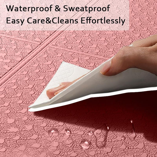 Foldable Yoga Mat & Travel Exercise Pad - Waterproof TPE Outdoor Mat for Hiking, Beach, and Picnics - Portable, Non-Slip Floor Mat for Yoga on the Go Camping Mat - color: 1PC Pink
