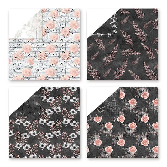 Vintage Scrapbook Paper Pad, 6x6 Shabby Chic Lace Texture Aesthetic Craft Paper, Decorative Junk Journal Supplies for Mixed Media, Card Making, Decoupage & DIY Art (Dusk) - color: Dusk