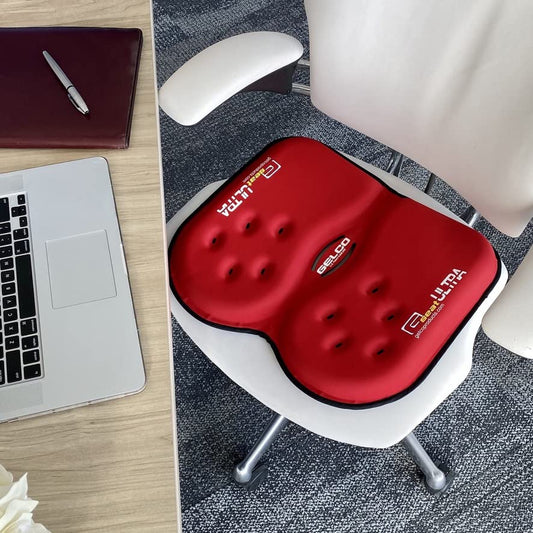 GSeat Ultra Orthopedic Gel and Foam Seat Cushion - for Coccyx, Back, Tailbone, Prostate, Postnatal, and Sciatica Pain/Discomfort - Office, Car, Chair, Travel (Cardinal Red) - color: Cardinal Red