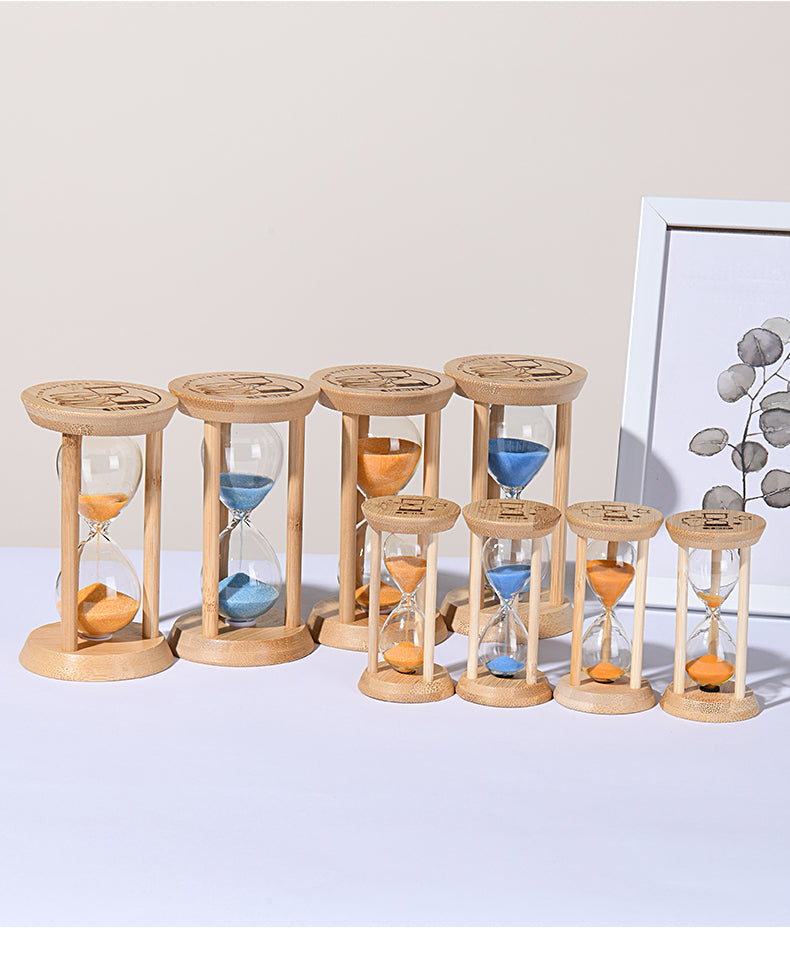 Mini Wooden Sand Timers,100% Bamboo Hourglass Sand Timers 5Min Sandglass Timer for Toothbrush Timer Games Classroom Home Office Cooking(Blue+5Min) - color: Blue, size: 5Min