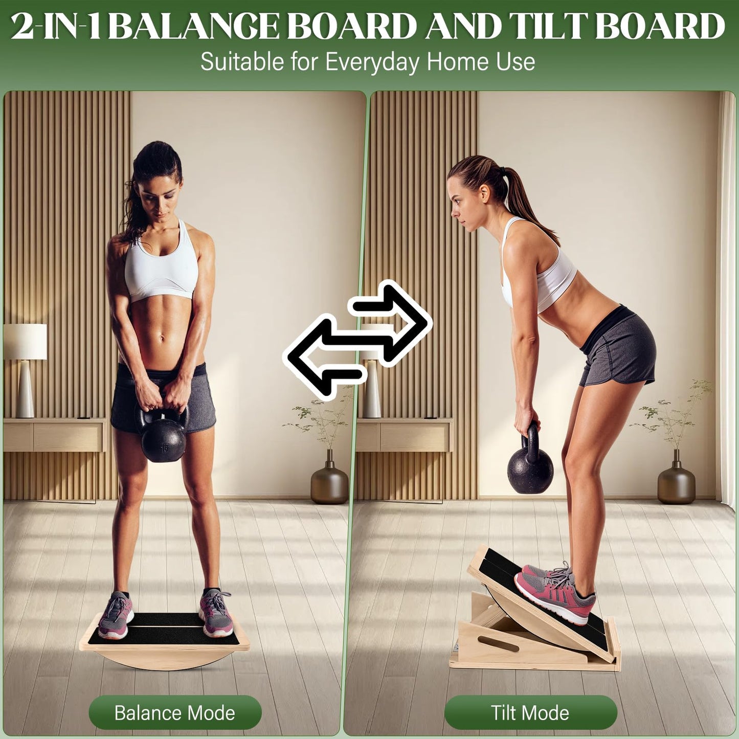 Slant Board 2-in-1 Calf Stretcher for Squats, Balance Board 500 LB
