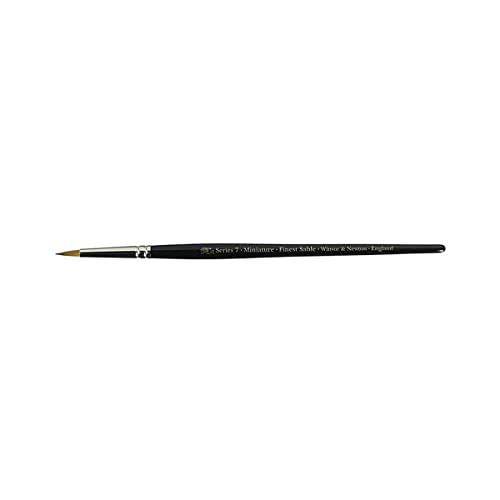 Winsor & Newton Series 7 Kolinsky Sable Miniature Watercolor Brush - Short Handle Round #4 | The World's Finest Watercolor Brush, Kolinsky Sable Hair, Rust-proof, Seamless Nickel Plated Ferrules, Hand-Made in England - size: #4, style: Mini Round