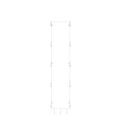 Wallniture Guru Yoga Mat Holder Wall Mount with 3 Hooks for Hanging Yoga Strap, Resistance Bands, 5-Sectional Metal - color: White, size: 31.5'' H | 5 Sectional