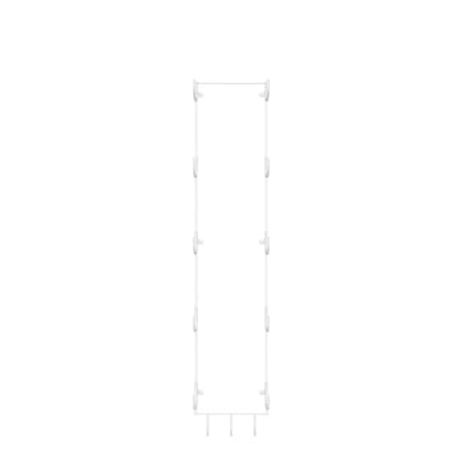 Wallniture Guru Yoga Mat Holder Wall Mount with 3 Hooks for Hanging Yoga Strap, Resistance Bands, 5-Sectional Metal - color: White, size: 31.5'' H | 5 Sectional