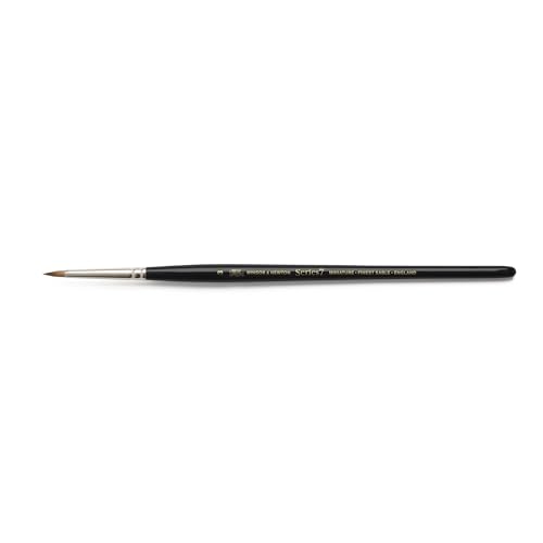 Winsor & Newton Series 7 Kolinsky Sable Miniature Watercolor Brush - Short Handle Round #3 | The World's Finest Watercolor Brush, Kolinsky Sable Hair, Rust-proof, Seamless Nickel Plated Ferrules, Hand-Made in England - size: #3, style: Mini Round