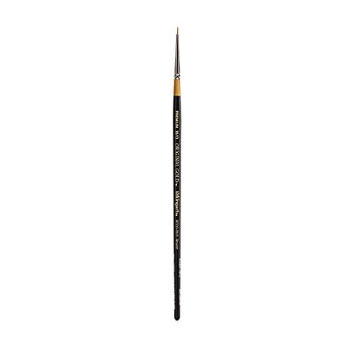 KINGART Premium Original Gold 9000-18/0 Round Series Artist Brush, Golden Taklon Synthetic Hair, Short Handle, for Acrylic, Watercolor, Oil and Gouache Painting, Size 18/0 - size: 18/0