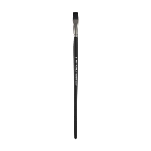 Black Swan Synthetic Red Sable Flat Paint Brushes - Flat Size # 14 - Professional Quality Long Handle Paint Brushes for Oil, Heavy Body Media and Acrylic - Artists of All Levels - size: Size 14