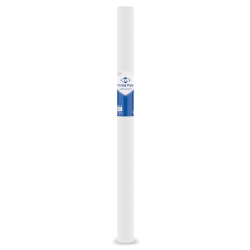 Alvin, Lightweight Tracing Paper Roll, White, Suitable with Ink, Charcoal, Felt Tip Pen, for Sketching or Detailing - 18 inches x 20 yards, 1-inch Core - color: White - 20 Yards, size: 18"