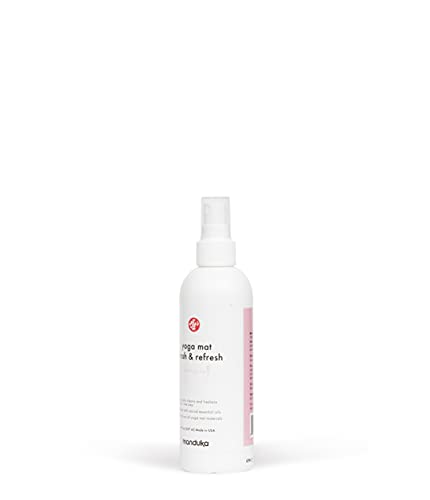 Manduka Yoga Natural Mat Wash and Refresh - 100% Natural, Essential Oils, Non Irritating, Pet Friendly, Fresh Scent, Lemongrass, 8oz (227ml) - color: Lemongrass, size: 8 Fl Oz (Pack of 1)