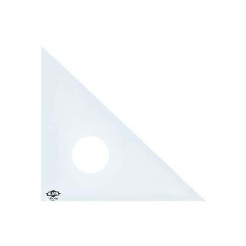 ALVIN 45-Degree/90-Degree 10" Clear Professional Acrylic Triangle Model 131C-10 Multipurpose Tool for Drafting Design and Architecture Great for Machining and Woodworking- 10" inch - size: 10", style: 45/90 Degree