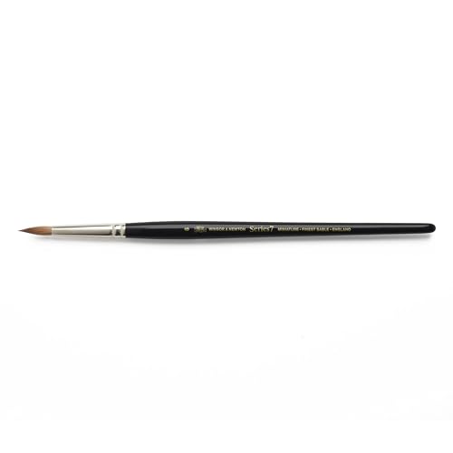 Winsor & Newton Series 7 Kolinsky Sable Miniature Watercolor Brush - Short Handle Round #6 | The World's Finest Watercolor Brush, Kolinsky Sable Hair, Rust-proof, Seamless Nickel Plated Ferrules, Hand-Made in England - size: #6, style: Mini Round