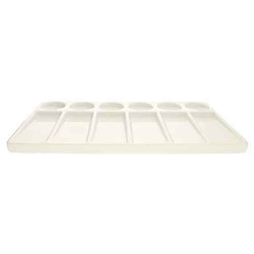 The Beadsmith Ceramic Mixing Palette – Rectangle Design Paint Holder – Arts and Crafts Accessories Organizer – 7.7' x 4.3' x .4” – 12 Compartments, (4 Palettes) - size: 7.7" x 4.3" x 0.4"