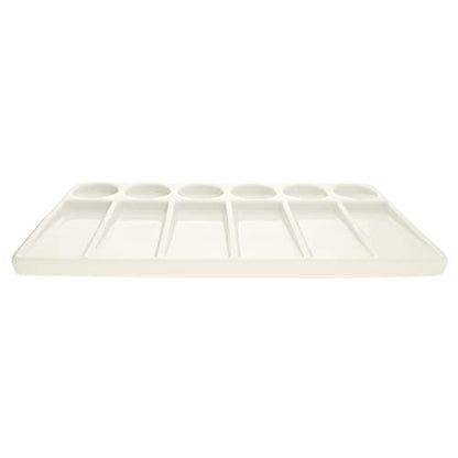 The Beadsmith Ceramic Mixing Palette – Rectangle Design Paint Holder – Arts and Crafts Accessories Organizer – 7.7' x 4.3' x .4” – 12 Compartments, (4 Palettes) - size: 7.7" x 4.3" x 0.4"