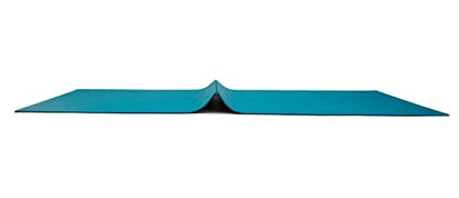Koru Fold & Roll Yoga Mat - Patented Design, Cleaner Alternative to Traditional Yoga Mats, 6mm Thick, 7P Free, SGS Certified, 68" x 24" - color: Teal / Navy Blue