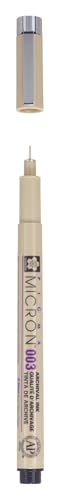 SAKURA Pigma Micron Fineliner Pen - 003 Black - 0.15 mm Archival Waterproof Ink